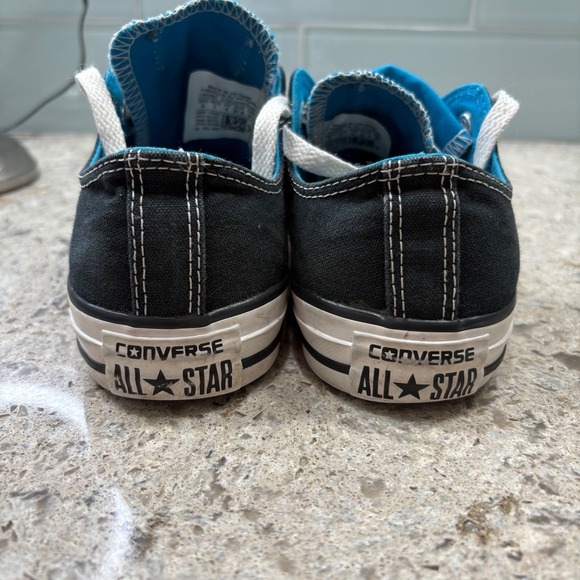 Converse All Star Low Top Sneakers‎ Black Teal Unisex Shoes Size Men's 5 - Picture 5 of 8